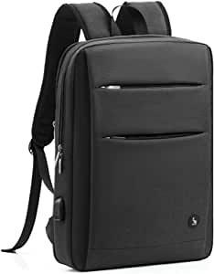 OIWAS Expandable Laptop Backpack 15.6 Inches Business Trip Daypack Multipurpose Notebook Computer Bag With USB Charging Port(Black)