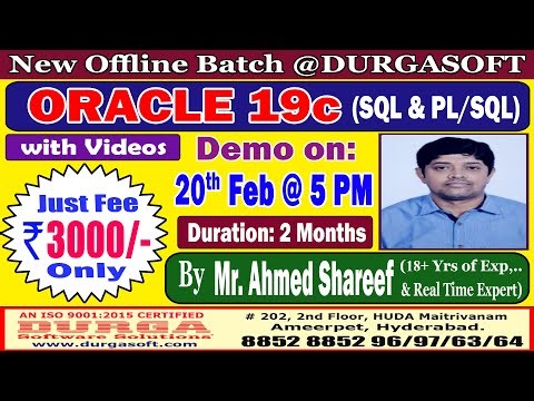 ORACLE 19c Offline Training @ DURGASOFT