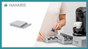 Coffee capsule triple drawer grey