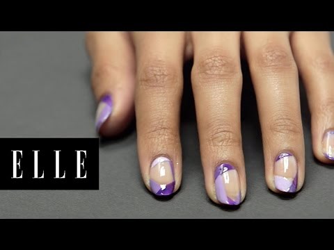 Purple Graphic Nail Designs | ELLE
