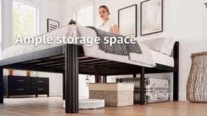 Hunlostten 18in Heavy Duty Twin Bed Frame No Box Spring Needed, Metal Platform Bed Frame Twin with Round Corners, Easy Assembly, Noise Free, Black