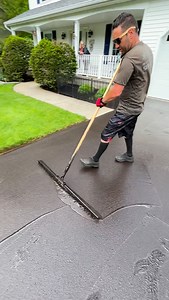 2.4M views · 1.2K reactions | We like our driveways like we like our coffee BLACK ☕️ Hand applying driveways since 2000’ here in the Capital Region‼️ #sealcoating #satisfying #reels #prestigesealcoatingllc | Prestige Sealcoating & Striping LLC | Facebook