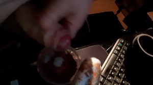 Pudding with cum - eating Spermpudding
