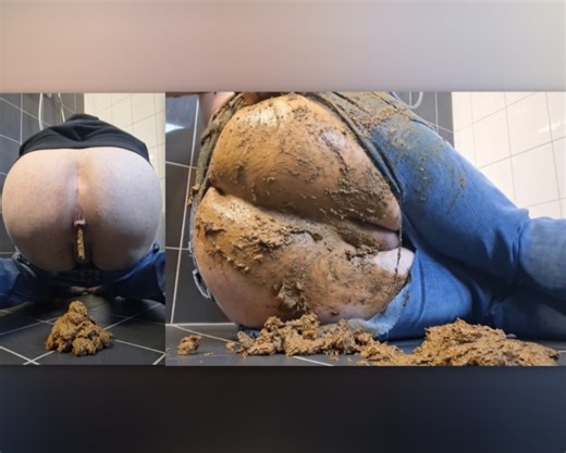 I ripped off my jeans as I smeared my big ass with shit