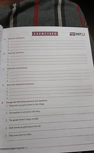 Write four statements.Write four questions.Write four exclama... | Filo