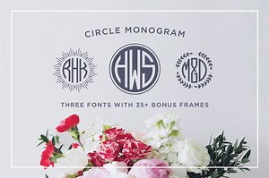 Circle Monogram Font, a Font by Leslie Ray