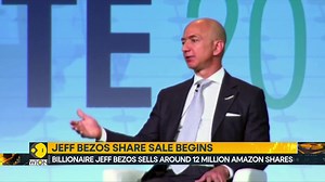 9.4K views · 153 reactions | Amazon founder and billionaire #JeffBezos has sold around 12 million shares of the online retail and cloud services firm for roughly 2 billion dollars. Rahesha Sehgal tells you more Watch more on wionews.com/videos #JeffBezosAmazon #AmazonStock | WION | Facebook