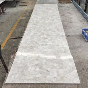 [Hot Item] Backlit White Crystal Quartz Semi Precious Stone Slabs Interior Wall/Tiles