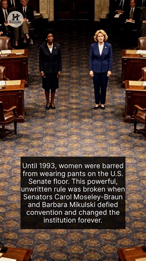 An unwritten rule barred women senators from wearing pants on the Senate floor until 1993. | The History Page
