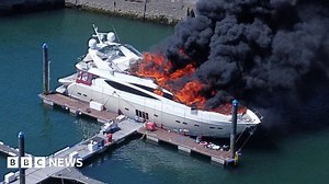 Diesel clean-up after major superyacht fire in Torquay harbour