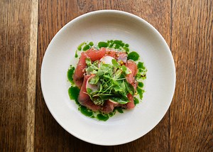 A moment for our yellowfin tuna crudo with cucumber, finger lime, chilli → welcome to our autumn harvest menu. | CHISWICK Restaurant