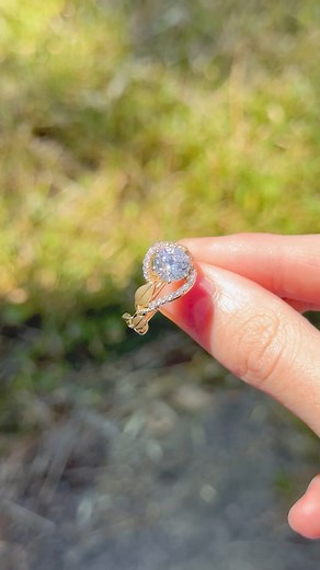 Nature is TIMELESS & this ring proves it!  This nature inspired engagement ring is the perfect symbol of elegance and connection to the natural world.  | Anjays Designs | Facebook