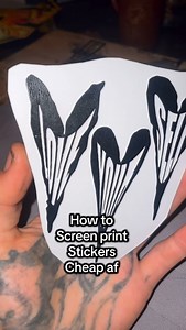 How to make stickers cheap af with screenprinting and label stickers 🔥🫶🏻 I mainly use these on my boxes and to give away but it works 🔥🫶🏻✨ officialhor.com #trending #diy #create #stickers #branding | Eli Ashe