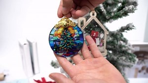 Christmas Ornament, Christmas Hanging Ornament,Christmas Tree Ornaments, Stained Glass Ornament,Christmas Tree Decoration, Holiday Ornaments, Holiday Decorations