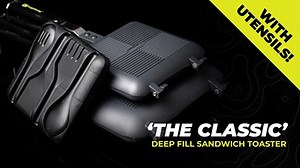 The original is back and better than ever! 🙌 Back due to popular demand is the Classic Deep Fill Sandwich Toaster, featuring all the most requested features of the original RidgeMonkey Deep Fill Sandwich Toaster range, ‘The Classic’ features a sleek black finish, fixed cool-touch handles, riveted hinges and a full utensil set included. No fuss, no mess, just great toasted snacks every time. It doesn’t just do toasties either: pies, slices, naans, wraps and omelettes are just a few ideas to get 