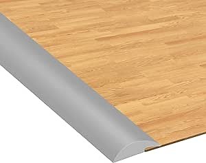 Floor Transition Strip Seam Binder Self Adhesive Floor Cover Strip Gap Connecting Strip PVC - Suitable Transition and Trim for Threshold, Carpet, Thin Floor and Wall (20 FT, Grey)