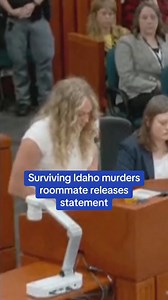 Surviving roommate of the Idaho murders, Bethany Funke, released a statement to the court | Daily Mail Video