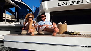 The Galeon 640 FLY shows innovative approach to the luxury yacht. Thanks to front window passage to the foredeck, you can go there easily whenever you want. No more gymnastics on the edge of the railings. ;) Moreover, all your guests will easily fit on the flybridge, which on this model is exceptionally spacious. Interiors, finished with taste and attention to detail, will delight even the greatest aesthetes. No wonder she has been honored with awards in many international competitions. Lenght o