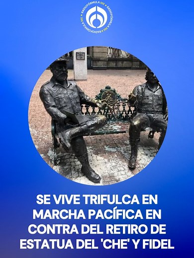 Se vive trifulca en marcha pacífica en contra del retiro de estatua del 'Che' y Fidel #fidelcastro #cheguevera #tiktokmehizover #tiktokinforma #CDMX