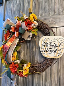 Thankful and Blessed Fall Wreath, Autumn Front Door Wreath, Fall Front Door Wreath, Rustic Autumn Wreath, Farmhouse Fall Wreath - Etsy