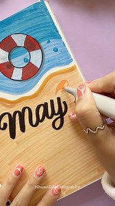 Creative Front Page Design: May 🏖️ #reels | Nhuan Dao Calligraphy 101