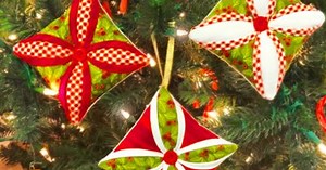 Homemade Cathedral Window Christmas Ornament With Free Pattern