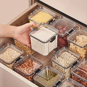 [Hot Item] Factory Wholesale Airtight Leak Proof Plastic Pet Clear Food Storage Container Box with Lids for Kitchen Organization