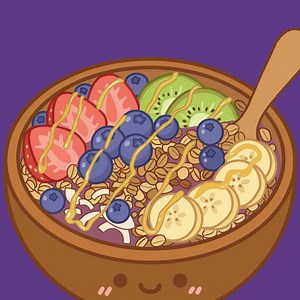 Acai Bowl Sticker Hawaii | Kawaii Hand Drawn PNG (digital Download) - Etsy Canada