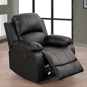 Amazon.com: ILYISFMTY Multifunction Black Leather Recliner Sofa Chair Home Theater Seating with Adjustable Backrest and Reclining Position, Modern Style, Adult Use : Home & Kitchen