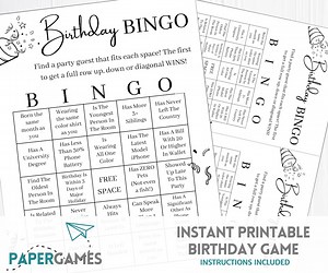Hilarious BINGO Birthday Game | Printable Party Games, Adult Games, Birthday Party Game for Adults, Birthday Game Download, His Her Unisex - Etsy