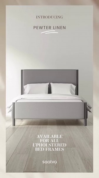 New colorway alert‼️ Introducing Pewter Linen, available for all our fabric upholstered bed frames! Pewter is a medium grey tone with natural heathering throughout. Made from eco-friendly and extra-durable natural linen, this drop adds a fourth standard color option for our bed frames. Explore: https://bit.ly/49gel3m | Saatva | Facebook