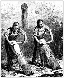 Antike Illustration der Industrie, Technologie und Handwerkskunst des...