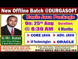 Basic Java Package Offline Training @ DURGASOFT