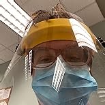 SAFE HANDLER Clear Protective Face Shield Mask with Adjustable Elastic Headband, Polycarbonate Visor, Reusable & Lightweight Full Face Protection, Yellow (Pack of 2)