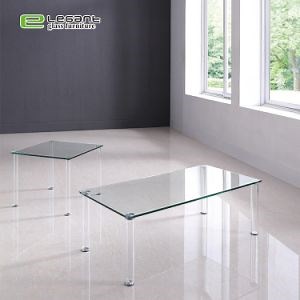 [Hot Item] Wholesale Glass Furniture Square Shape Clear Glass Coffee Table