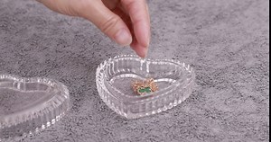 Fartry crystal glass heart shaped storage box with lid Jewelry tray Decorative gifts