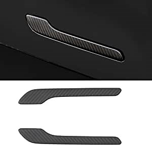 Tesla Door Handle Cover Trim Protector Sticker for Tesla Model 3 and Model Y Accessories – Real Carbon Fiber Door Handle Sticker 2020-2022 Tesla Model Y / 2017-2023 Model 3(4PCS Matte)