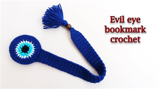 Crochet Evil Eye Bookmark | Crochet Bookmark Evil Eye Tutorial