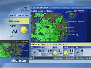 Millsboro Weatherscan (April 22, 2016)