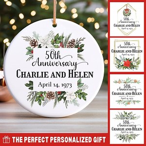 50th Wedding Anniversary Gifts for Parents, Unique 50th Anniversary Gifts for Couple, Anniversary Gifts for Him, Golden Anniversary Ornament - Etsy
