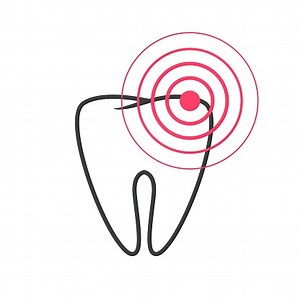 Tooth pain icon vector or toothache disease ache dental logo symbol...