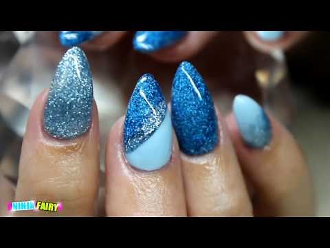 HOW TO BLUE ACRYLIC NAILS COLOR BLOCK DESIGN | #NOTPOLISH