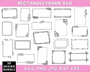 Rectangle Frame Svg Bundle, Rectangle Frame Png, Rectangle Clipart, Square Svg Png, Frames Svg Bundle, Geometric Svg Files, Silhouette - Etsy Canada