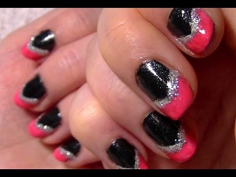 ♥ HOW TO: Cute & Easy Hot Pink & Black Nail Polish Tutorial! ♥