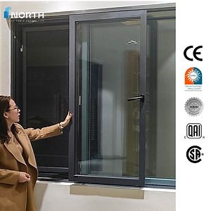 [Hot Item] Ventanas de impacto de huracán, vidrio templado doble, ventana de vidrio aislante térmico, diseño de reja, ventana de casement plegable de PVC, ventana deslizante de aluminio