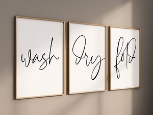 Wash Dry Fold Prints, Set of 3 Prints, Laundry Room Wall Art, Laundry Print Set, Utility Room Prints, Washing Room Art, Funny Home Wall Art - Etsy
