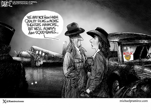 Editorial cartoons for Dec. 14, 2025: Netflix-Warner Bros. deal, vaccine changes