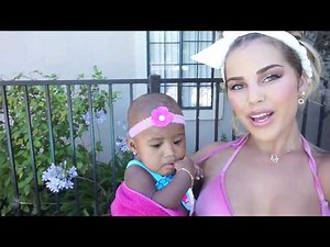 BABY 1ST TIME SWIMMING!!