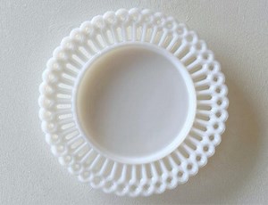 French Vintage Antique Milk Glass Lace Rim White Opaline Dessert Plate - Etsy