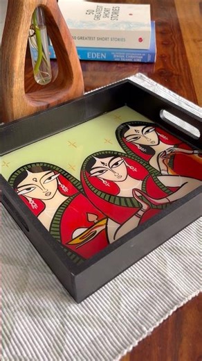 I turned a plain tray into THIS 😍 (wait for the resin finish in the end) | Resin Tray #diy #shorts